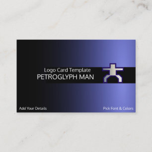 Logotyp av avfyras eller konst Petroglyph Man Visitkort