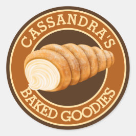 Logotyp av bakverk Cream Horn Bread Baker Runt Klistermärke