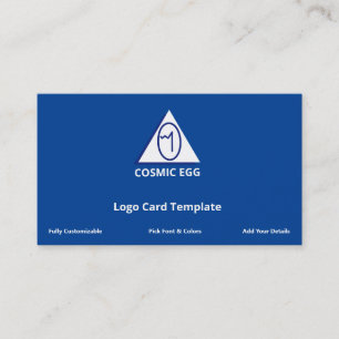 Logotyp av blå geogram, symbol för koisk ägg visitkort