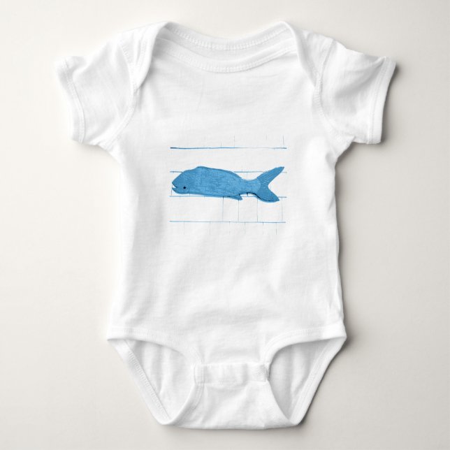 logotyp av blåfenad fisk tee shirt (Framsida)