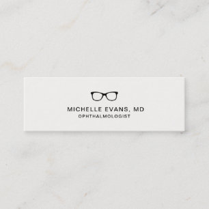 Logotyp av blyermolog, svart eyeglass mini visitkort