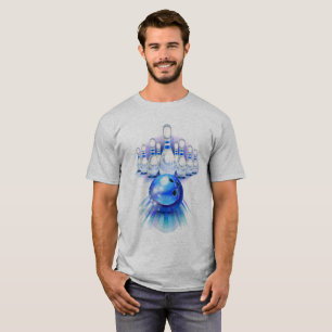 Logotyp av Bowling Strejka Stift Bollar Game T Shirt