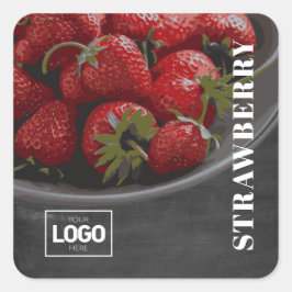 Logotyp av Brandy Strawberry-produkter Fyrkantigt Klistermärke