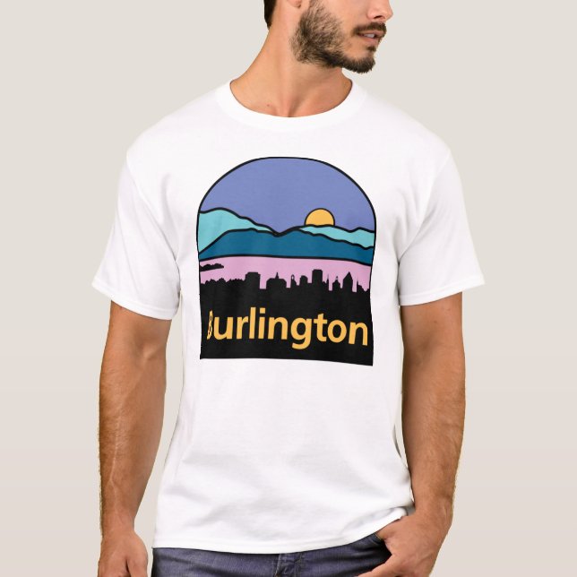 Logotyp av Burlington, Vermont Sticker T Shirt (Framsida)