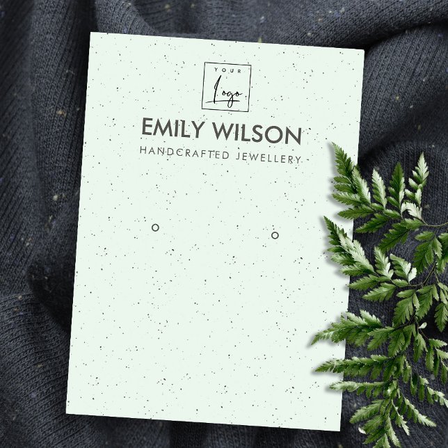 LOGOTYP AV CERAMISK STRUKTUR EARRING VISNING GRÖNT VISITKORT (Skapare uppladdad)