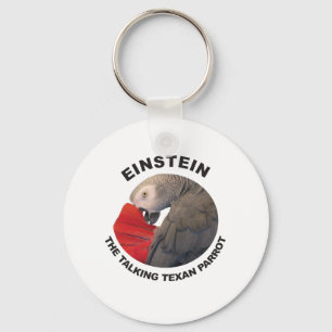 Logotyp av Einstein den talande Texanpapegojan Nyckelring