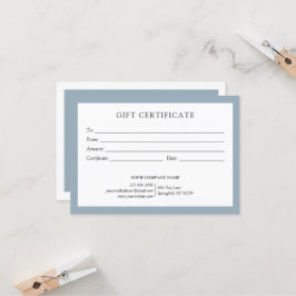 Logotyp av elegant Dusty Blue Business Gift Certif