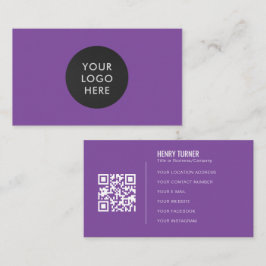 Logotyp av enkel Professionell QR-kod Lila Company Visitkort