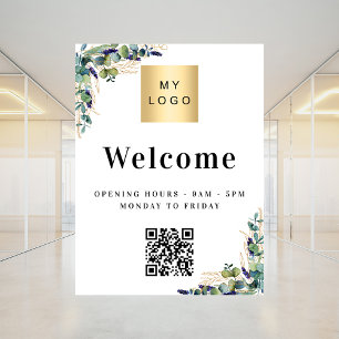 Logotyp av eukalyptus - öppnande QR-kod Poster