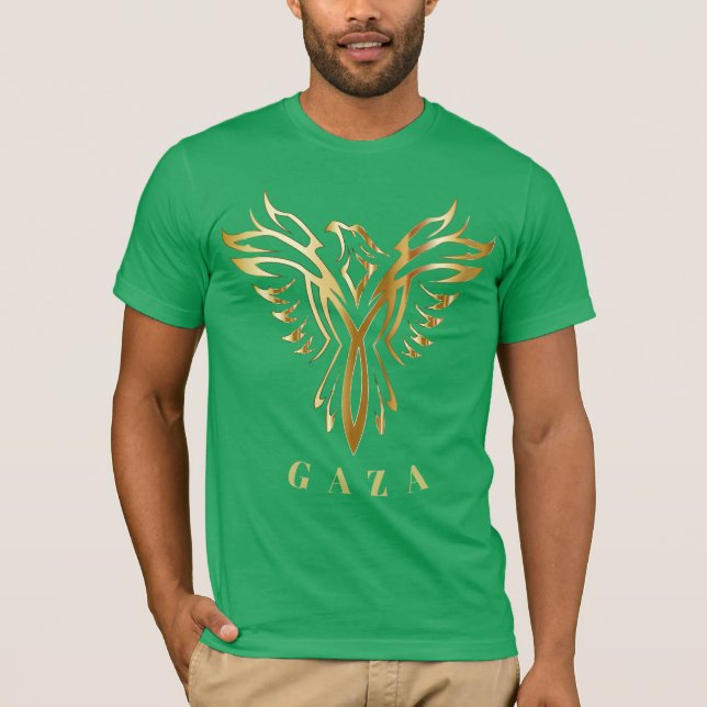 Logotyp av fågeltshirt i Gaza Phoenix guld T Shirt (Framsida)