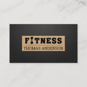 Logotyp av Fitness Barbell Black Carbon Sleek Visitkort