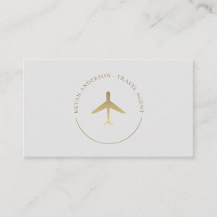 Logotyp av flygplanet Agent Guld Visitkort