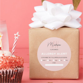 Logotyp av Food Safety Allergy Alert Bakery Monogr Runt Klistermärke