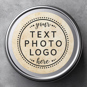 logotyp av fotografik för papper anpassningsbar fö runt klistermärke