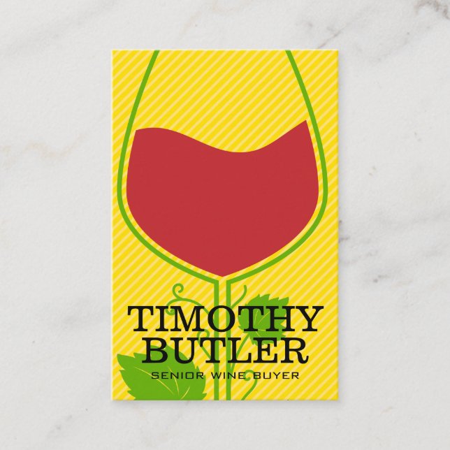 Logotyp av glas och vin från vin visitkort (Framsida)