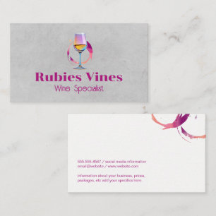 Logotyp av glaset vin   Spill Stain Marks Visitkort