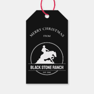 Logotyp av hästranch-märkning för julfirande presentetikett