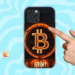 Logotyp av hett Bitcoin för köldkryptering
