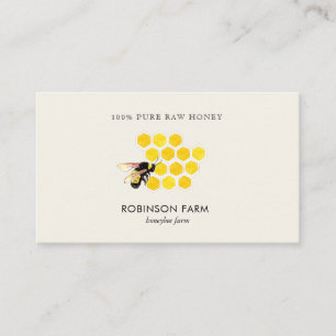 Logotyp av honung och bin  visitkort