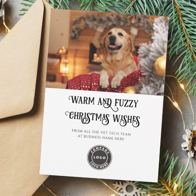 Logotyp av julvet Tech Pet Hund Photo Business Julkort (Christmas Warm and Fuzzy Business Logo Christmas Greetings)
