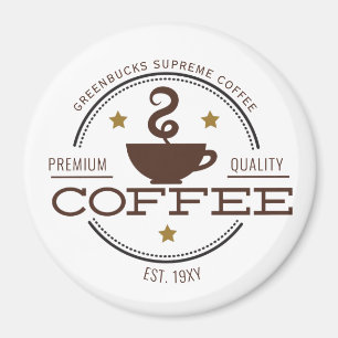 Logotyp av kaffeverksamhet magnet