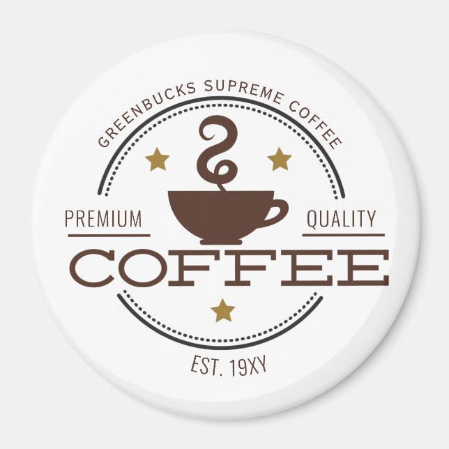 Logotyp av kaffeverksamhet magnet (Framsidan)
