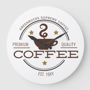 logotyp av kaffeverksamhet stor klocka