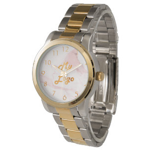 logotyp av klassisk affärsmässig elegant för rosa armbandsur