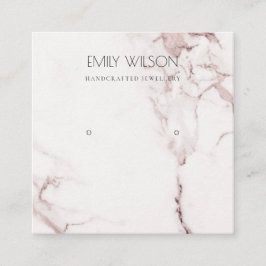 LOGOTYP AV KOPPARENS ROSA MARBLE STUD EARRING VIS FYRKANTIGT VISITKORT