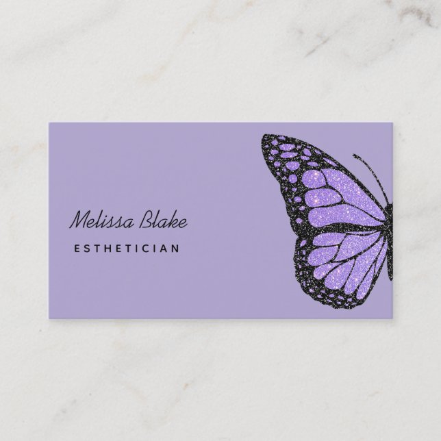 logotyp av lavender lila butterfly visitkort (Framsida)