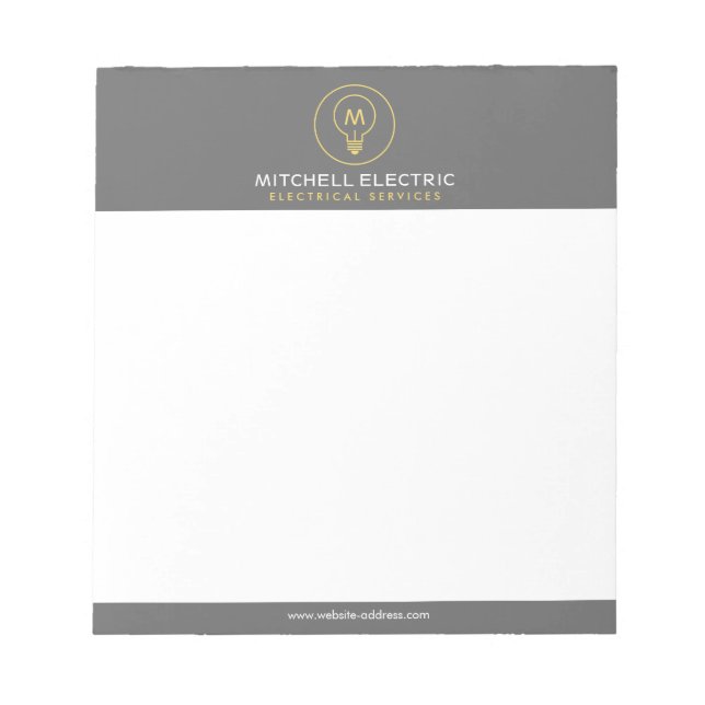 LOGOTYP AV LJUS BULB MONOGRAM FÖR ELEKTRIKANER ANTECKNINGSBLOCK (Framsida)