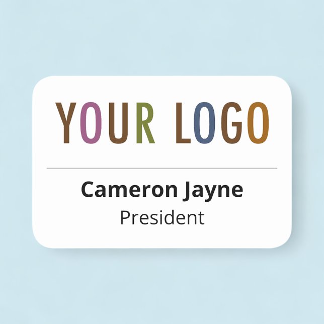 Logotyp av magnetisk Anpassningsbar eller PIN- i N Namnbricka (MISOOK Rounded Corners Large Name Tag)