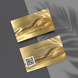 logotyp av metalliskt qr-nummer för guld visitkort