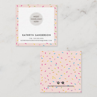 LOGOTYP AV MINIMAL ANPASSNINGSBAR modern rosa spr Fyrkantigt Visitkort