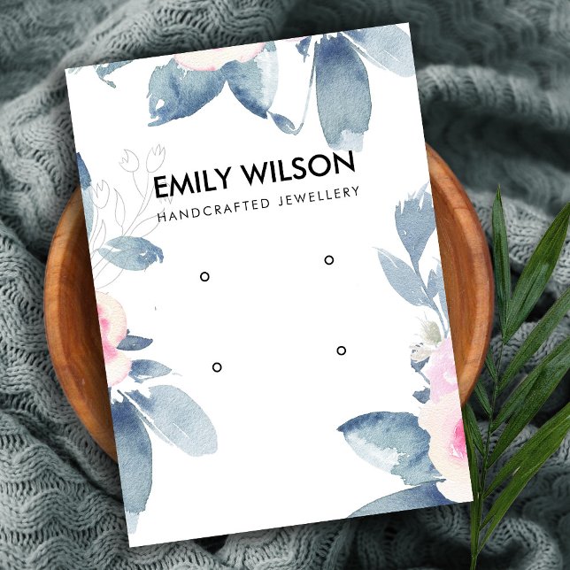 LOGOTYP AV MJÄLP  BLUE-BLOMMIGT MED TVÅ OMARBETADE VISITKORT (Skapare uppladdad)