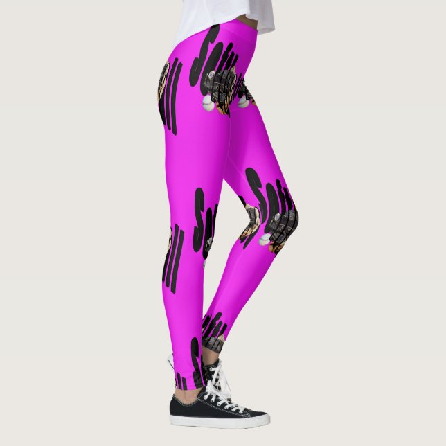 Logotyp av mjukhandskar, Dam Magenta Leggings (Höger)