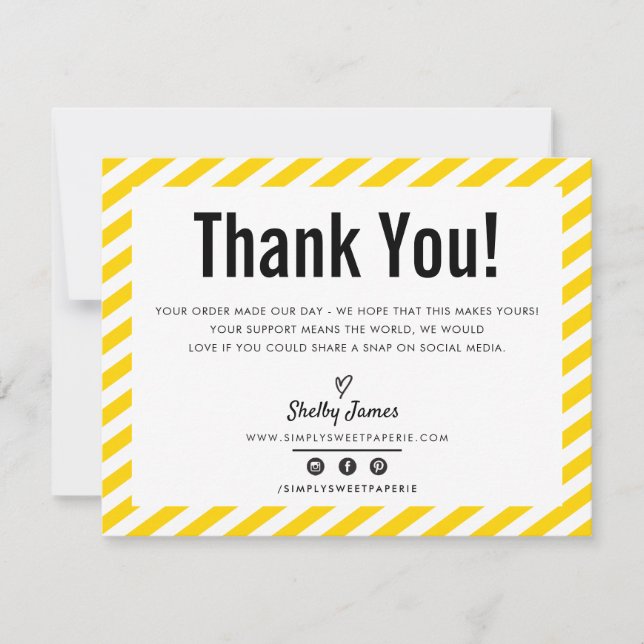 Logotyp av modern minimigult för TACK Kort (Framsida)