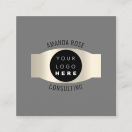 Logotyp av modern Professionell Grått Luminous Anp Fyrkantigt Visitkort