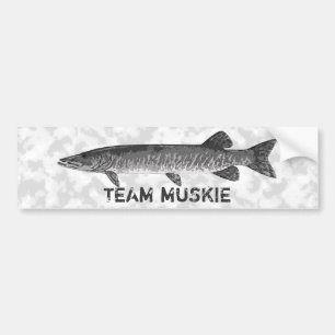 logotyp av Muskie-fiske Bildekal