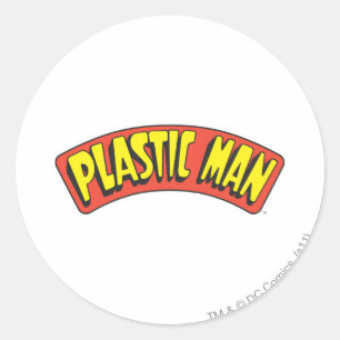 Logotyp av plastmänniska runt klistermärke