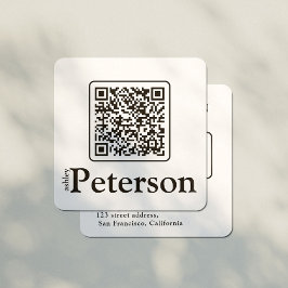 Logotyp av QR-kod för svartvit anpassningsbar Fyrkantigt Visitkort