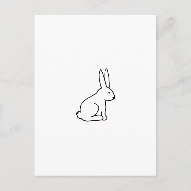 Logotyp av rabbit bunny roligt - enkel grafisk sym vykort (Framsida)