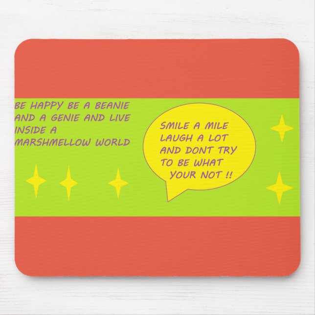 logotyp av roligt mousserande meddelande  blandad  musmatta (Framsidan)