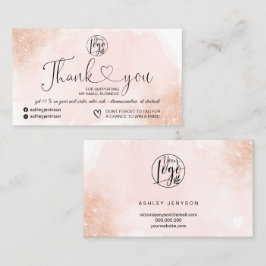 logotyp av rosans hjärta i ro glitter, tack för Gu Visitkort