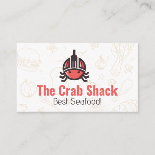 Logotyp av sjökrabba Food Mönster Visitkort