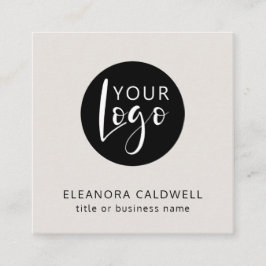 Logotyp av social Media QR-, Elegant Eggshell Fyrkantigt Visitkort