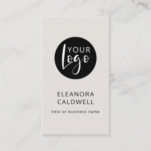 Logotyp av social Media QR-, Elegant Eggshell Visitkort