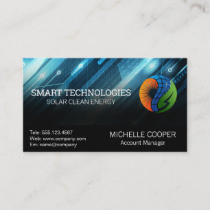 Logotyp av solenergi Tech Modern Visitkort