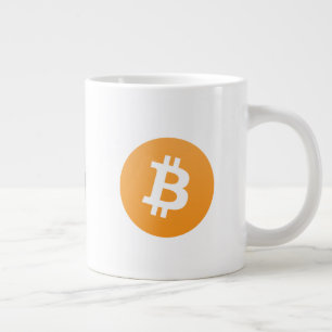 Logotyp av stora bitar av bitcoin i mugg jumbo mugg