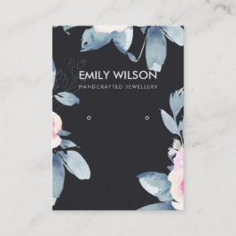 Logotyp AV SVART  BLUE-BLOMMIGT, VISNING Visitkort